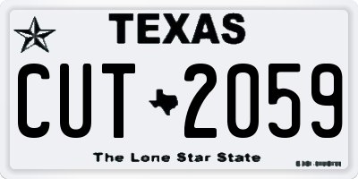 TX license plate CUT2059