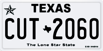 TX license plate CUT2060