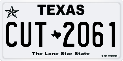 TX license plate CUT2061