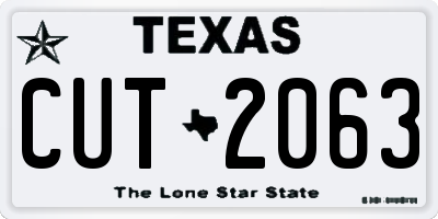 TX license plate CUT2063