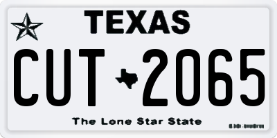 TX license plate CUT2065