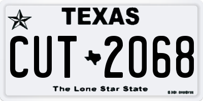 TX license plate CUT2068