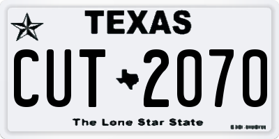 TX license plate CUT2070