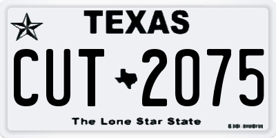TX license plate CUT2075