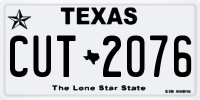 TX license plate CUT2076