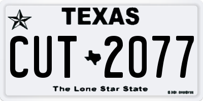 TX license plate CUT2077