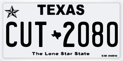 TX license plate CUT2080