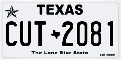 TX license plate CUT2081