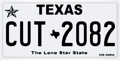 TX license plate CUT2082
