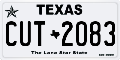 TX license plate CUT2083