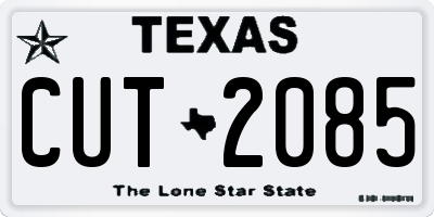 TX license plate CUT2085