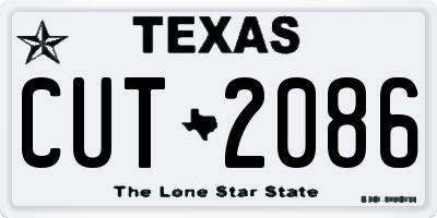 TX license plate CUT2086