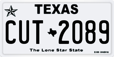 TX license plate CUT2089