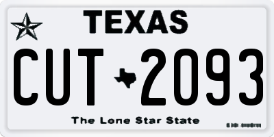 TX license plate CUT2093