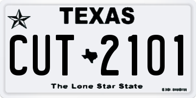 TX license plate CUT2101