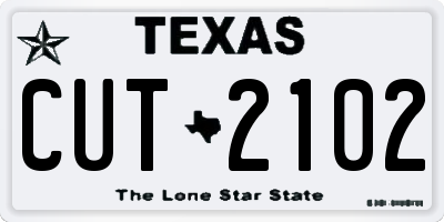 TX license plate CUT2102