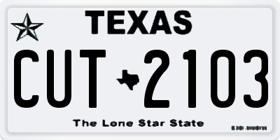 TX license plate CUT2103