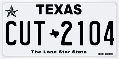 TX license plate CUT2104