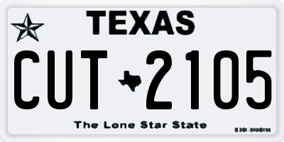 TX license plate CUT2105