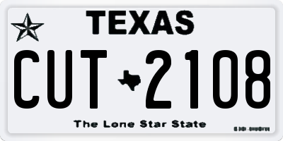 TX license plate CUT2108