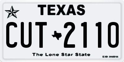 TX license plate CUT2110