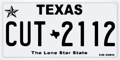 TX license plate CUT2112