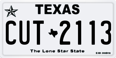 TX license plate CUT2113