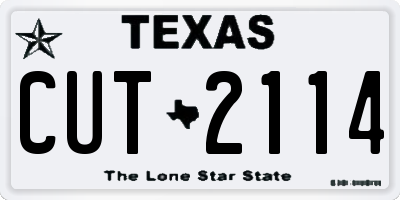 TX license plate CUT2114