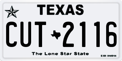 TX license plate CUT2116