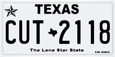 TX license plate CUT2118