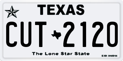 TX license plate CUT2120