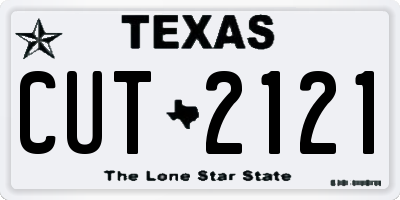TX license plate CUT2121