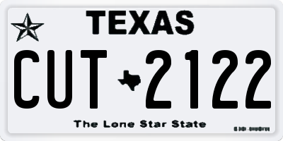 TX license plate CUT2122