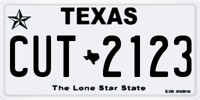 TX license plate CUT2123