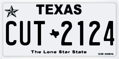TX license plate CUT2124