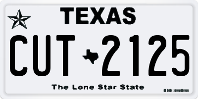 TX license plate CUT2125
