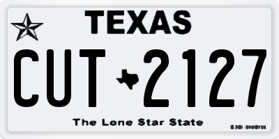 TX license plate CUT2127
