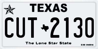 TX license plate CUT2130