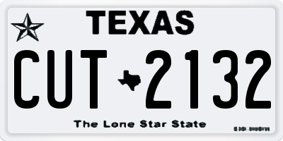 TX license plate CUT2132