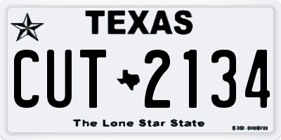 TX license plate CUT2134