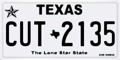 TX license plate CUT2135