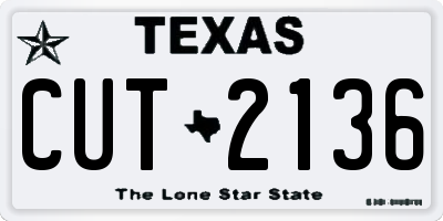 TX license plate CUT2136