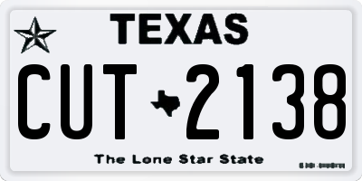 TX license plate CUT2138