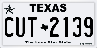 TX license plate CUT2139