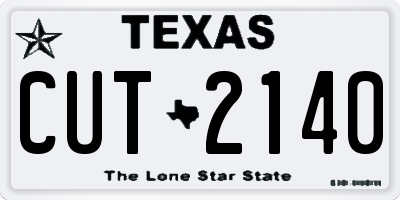 TX license plate CUT2140