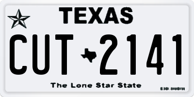 TX license plate CUT2141