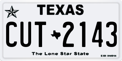 TX license plate CUT2143
