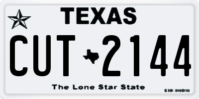 TX license plate CUT2144