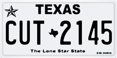 TX license plate CUT2145