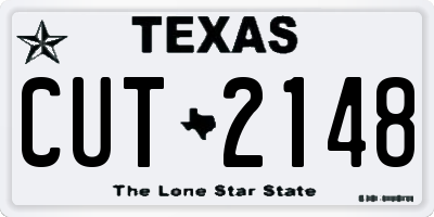 TX license plate CUT2148